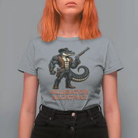 Alligator Alcatraz Gunslinger T Shirt For Women Swamp Outlaw Satire Patriotic Rebel - Wonder Print Shop