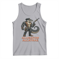 Alligator Alcatraz Gunslinger Tank Top Swamp Outlaw Satire Patriotic Rebel - Wonder Print Shop