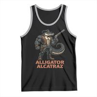 Alligator Alcatraz Gunslinger Tank Top Swamp Outlaw Satire Patriotic Rebel - Wonder Print Shop
