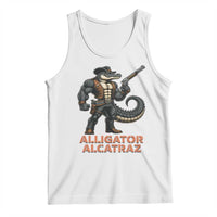 Alligator Alcatraz Gunslinger Tank Top Swamp Outlaw Satire Patriotic Rebel - Wonder Print Shop