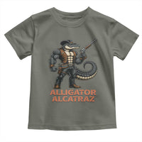 Alligator Alcatraz Gunslinger Toddler T Shirt Swamp Outlaw Satire Patriotic Rebel - Wonder Print Shop