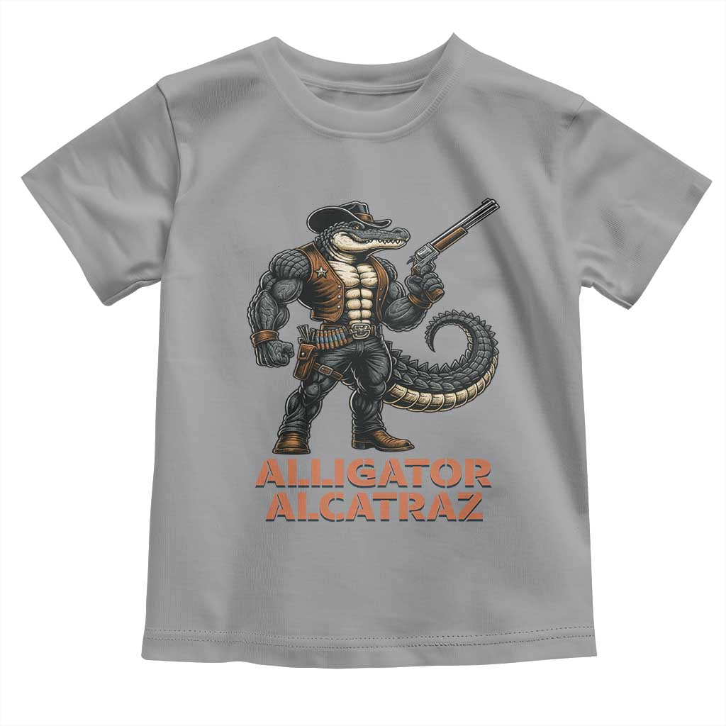Alligator Alcatraz Gunslinger Toddler T Shirt Swamp Outlaw Satire Patriotic Rebel - Wonder Print Shop
