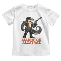 Alligator Alcatraz Gunslinger Toddler T Shirt Swamp Outlaw Satire Patriotic Rebel - Wonder Print Shop