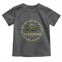 Alligator Alcatraz 2025 Toddler T Shirt Gator Lockdown Political Satire Barbed Wire Swamp Humor - Wonder Print Shop