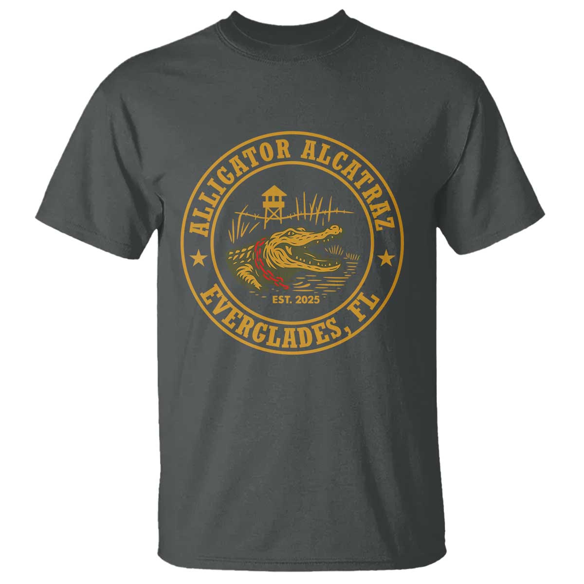 Alligator Alcatraz Everglades FL T Shirt Vintage Political Satire Swamp Prison Humor - Wonder Print Shop
