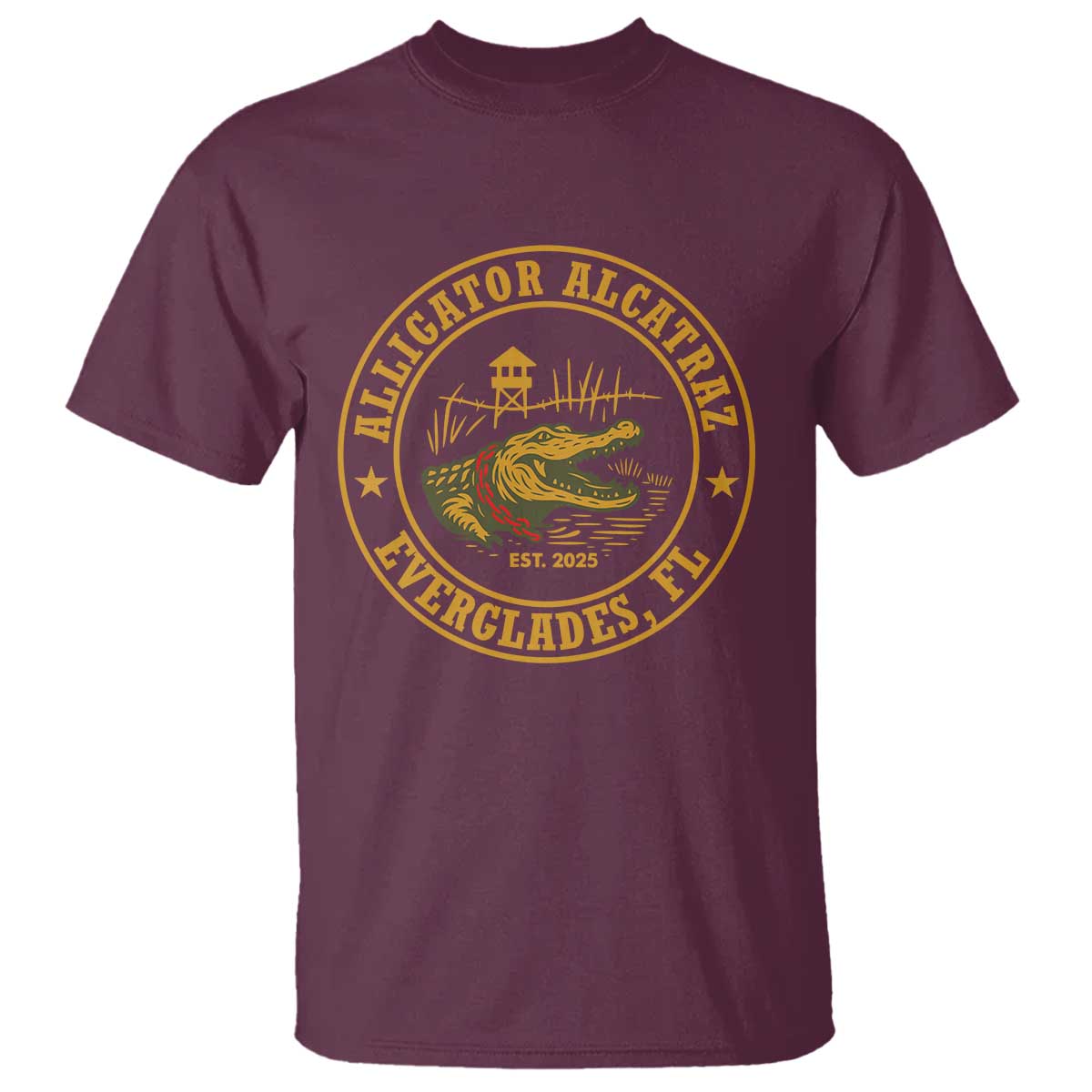Alligator Alcatraz Everglades FL T Shirt Vintage Political Satire Swamp Prison Humor - Wonder Print Shop