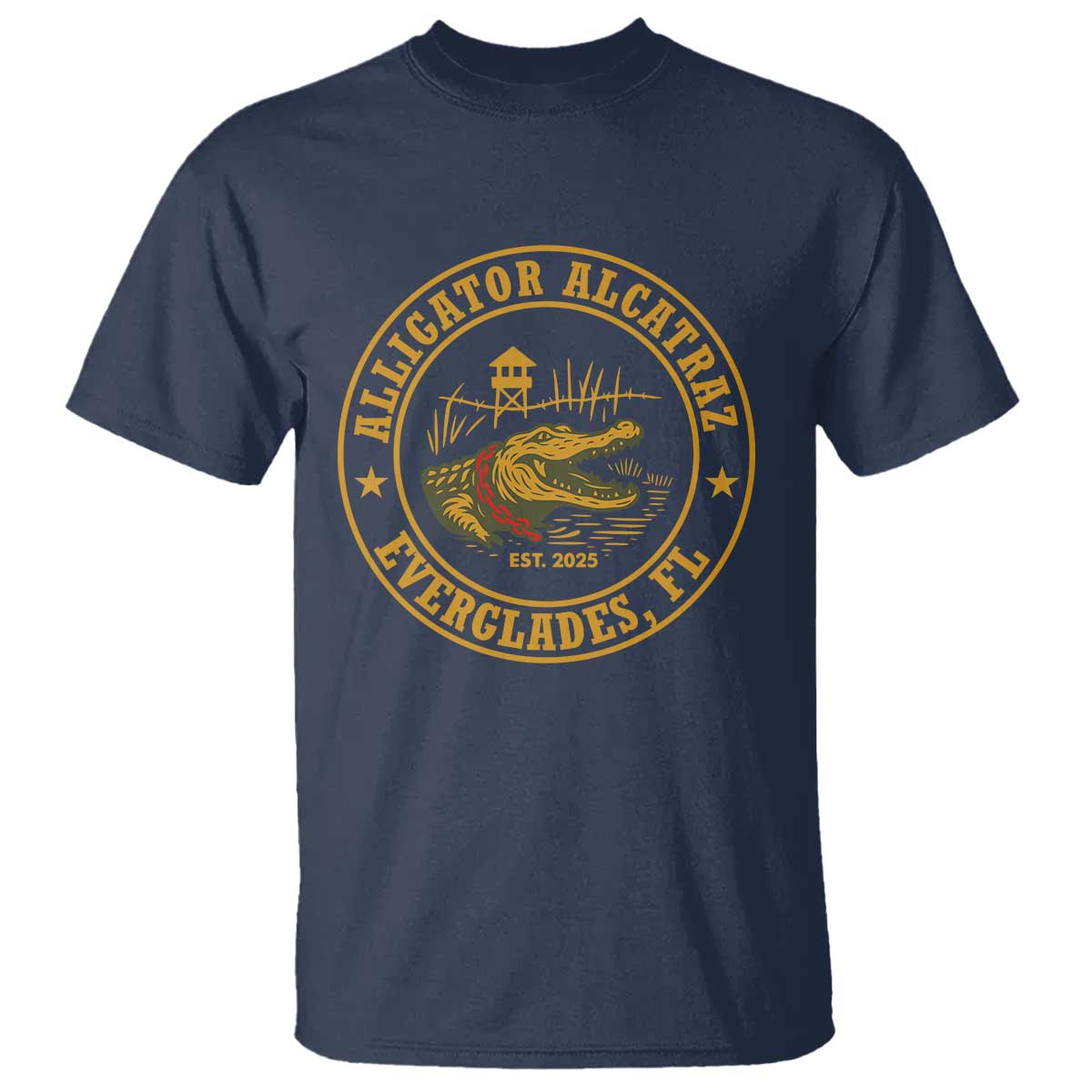Alligator Alcatraz Everglades FL T Shirt Vintage Political Satire Swamp Prison Humor - Wonder Print Shop
