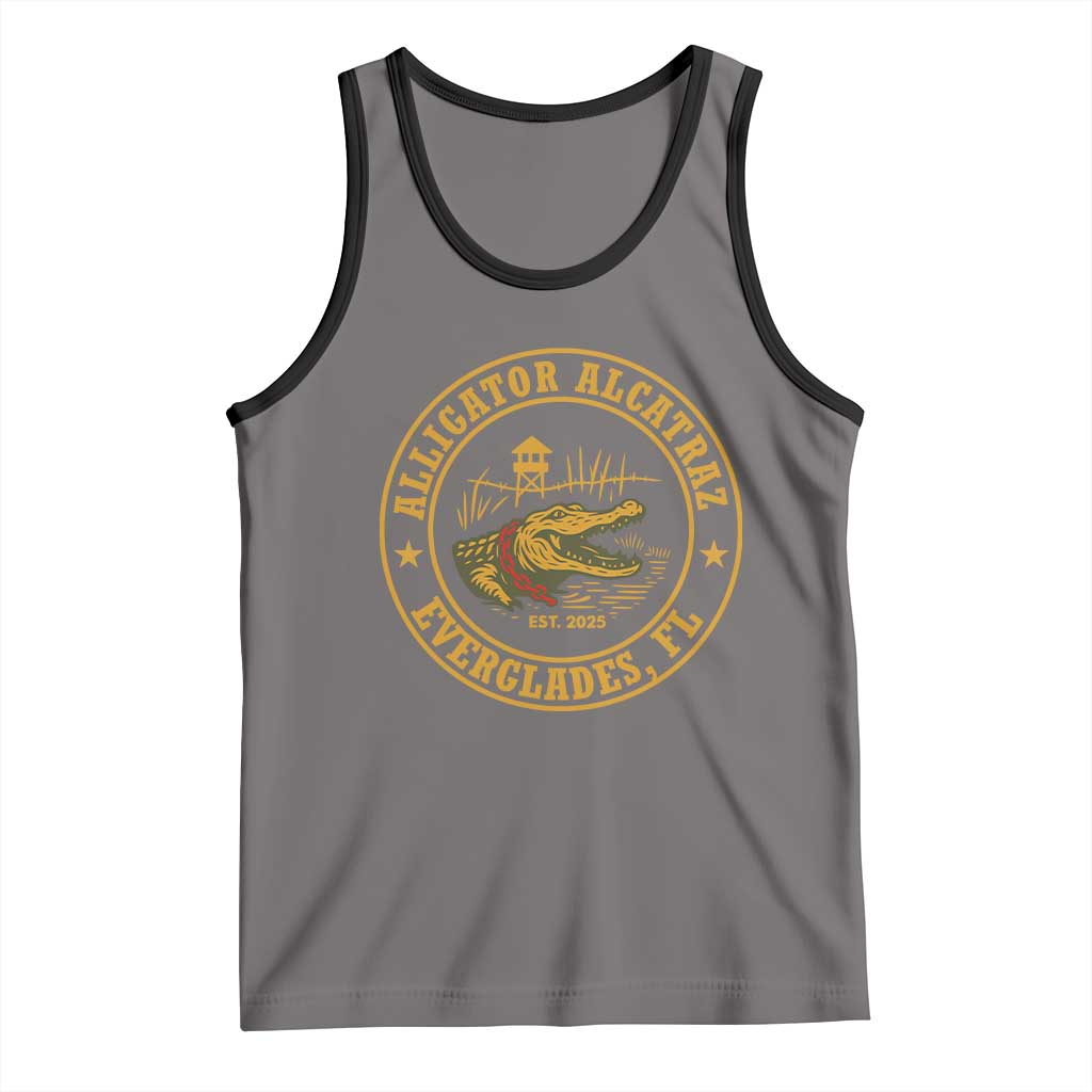 Alligator Alcatraz Everglades FL Tank Top Vintage Political Satire Swamp Prison Humor - Wonder Print Shop