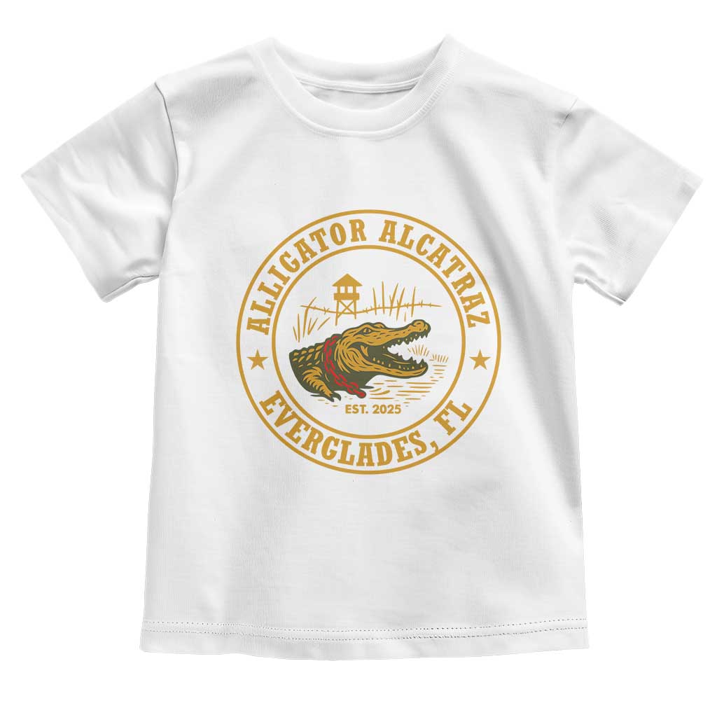 Alligator Alcatraz Everglades FL Toddler T Shirt Vintage Political Satire Swamp Prison Humor - Wonder Print Shop