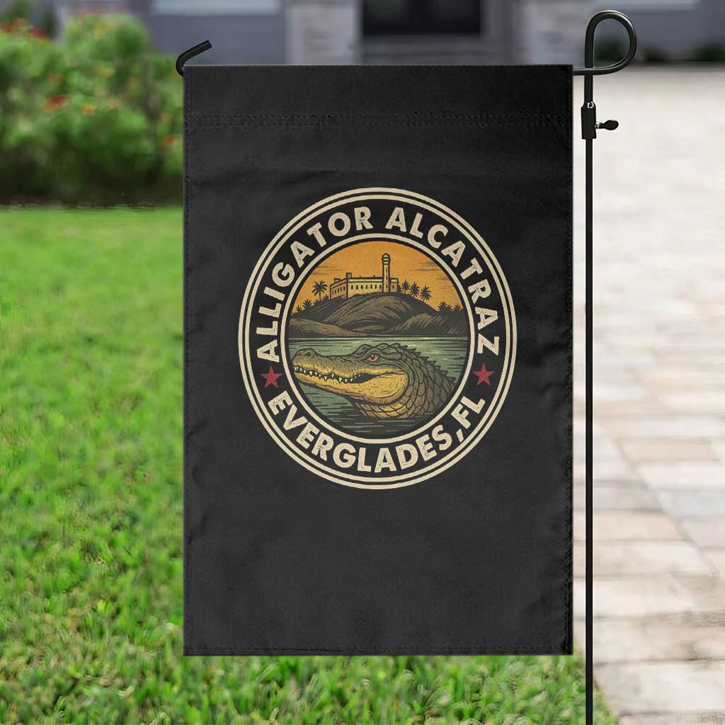 Alligator Alcatraz Everglades Florida Garden Flag Vintage Political Satire Retro - Wonder Print Shop