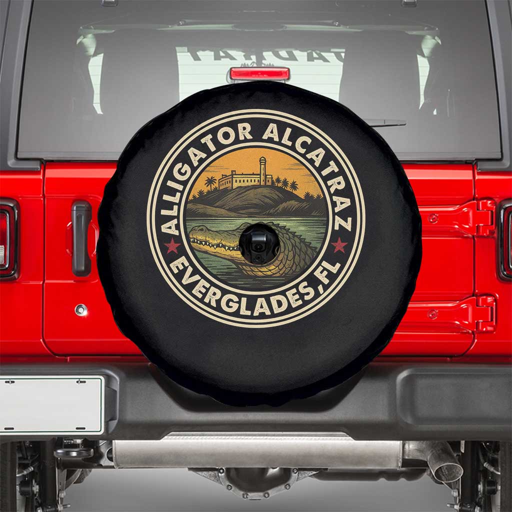 Alligator Alcatraz Everglades Florida Spare Tire Cover Vintage Political Satire Retro - Wonder Print Shop