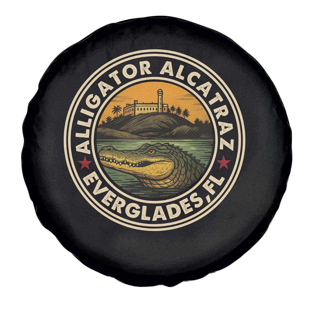 Alligator Alcatraz Everglades Florida Spare Tire Cover Vintage Political Satire Retro - Wonder Print Shop