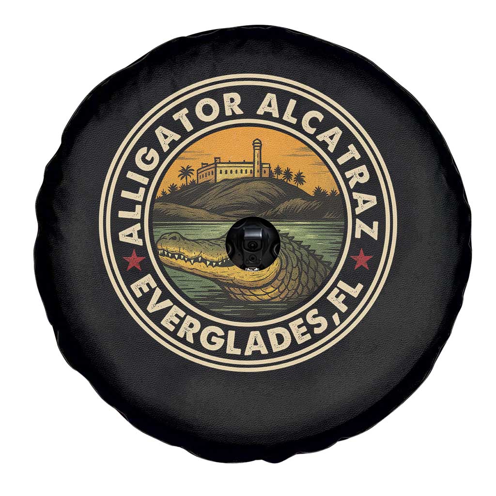 Alligator Alcatraz Everglades Florida Spare Tire Cover Vintage Political Satire Retro - Wonder Print Shop