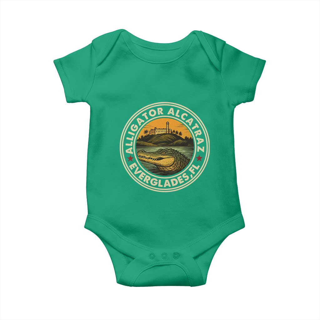 Alligator Alcatraz Everglades Florida Baby Onesie Vintage Political Satire Retro - Wonder Print Shop