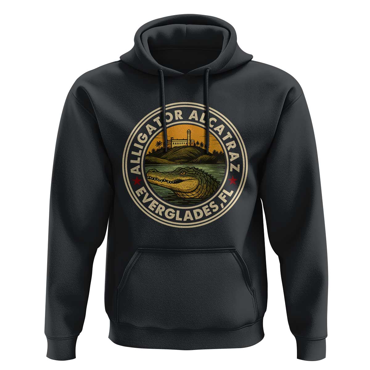 Alligator Alcatraz Everglades Florida Hoodie Vintage Political Satire Retro - Wonder Print Shop