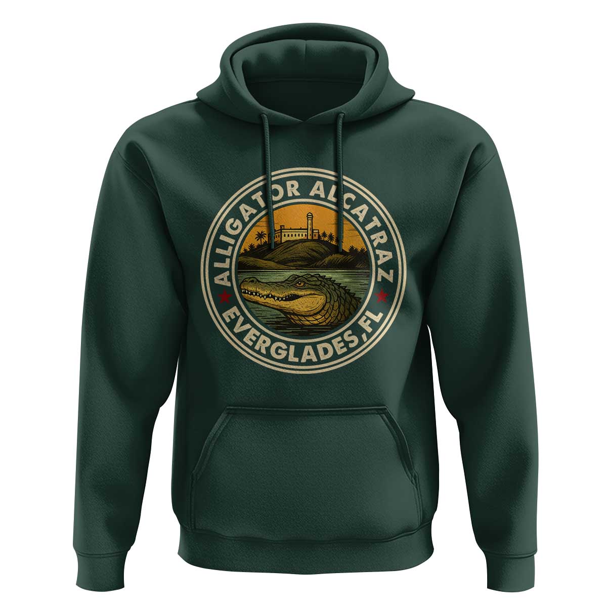 Alligator Alcatraz Everglades Florida Hoodie Vintage Political Satire Retro - Wonder Print Shop