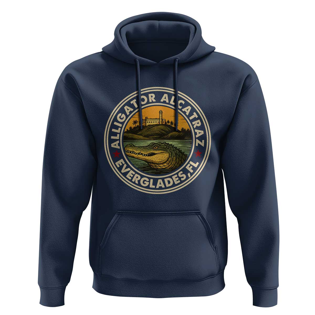 Alligator Alcatraz Everglades Florida Hoodie Vintage Political Satire Retro - Wonder Print Shop