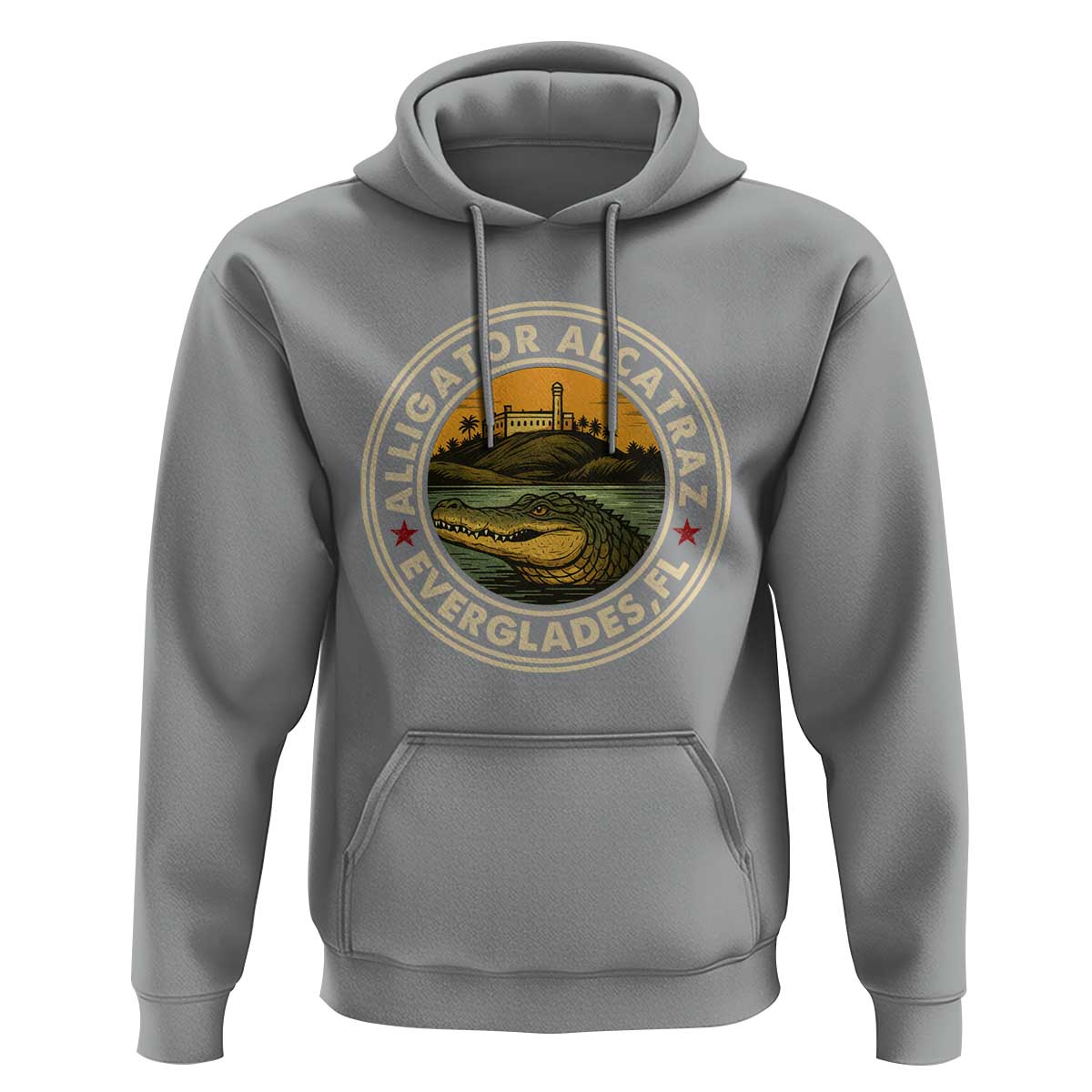 Alligator Alcatraz Everglades Florida Hoodie Vintage Political Satire Retro - Wonder Print Shop