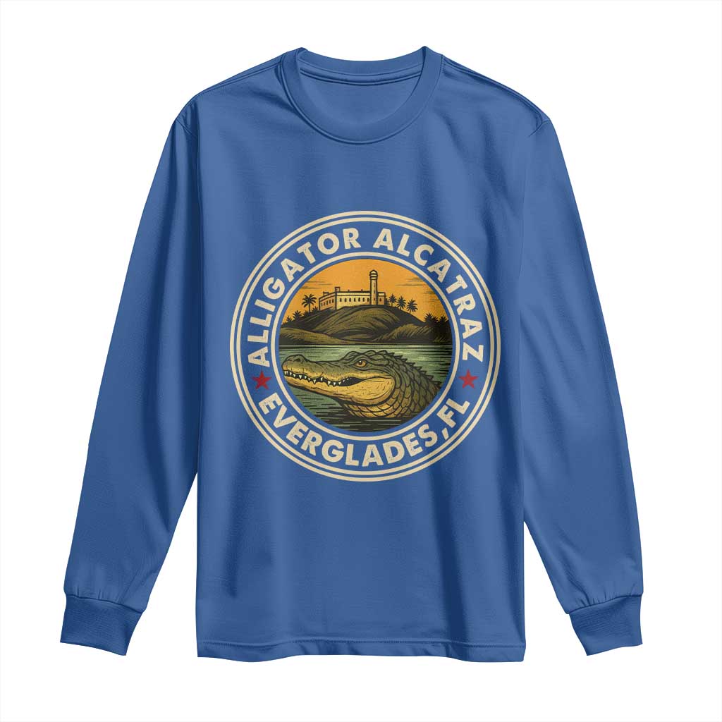 Alligator Alcatraz Everglades Florida Long Sleeve Shirt Vintage Political Satire Retro - Wonder Print Shop
