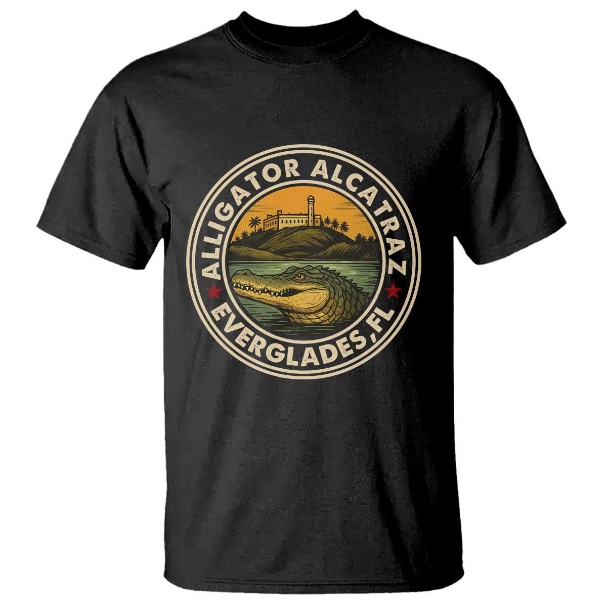 Alligator Alcatraz Everglades Florida T Shirt Vintage Political Satire Retro - Wonder Print Shop
