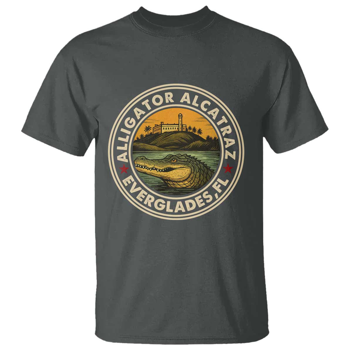 Alligator Alcatraz Everglades Florida T Shirt Vintage Political Satire Retro - Wonder Print Shop