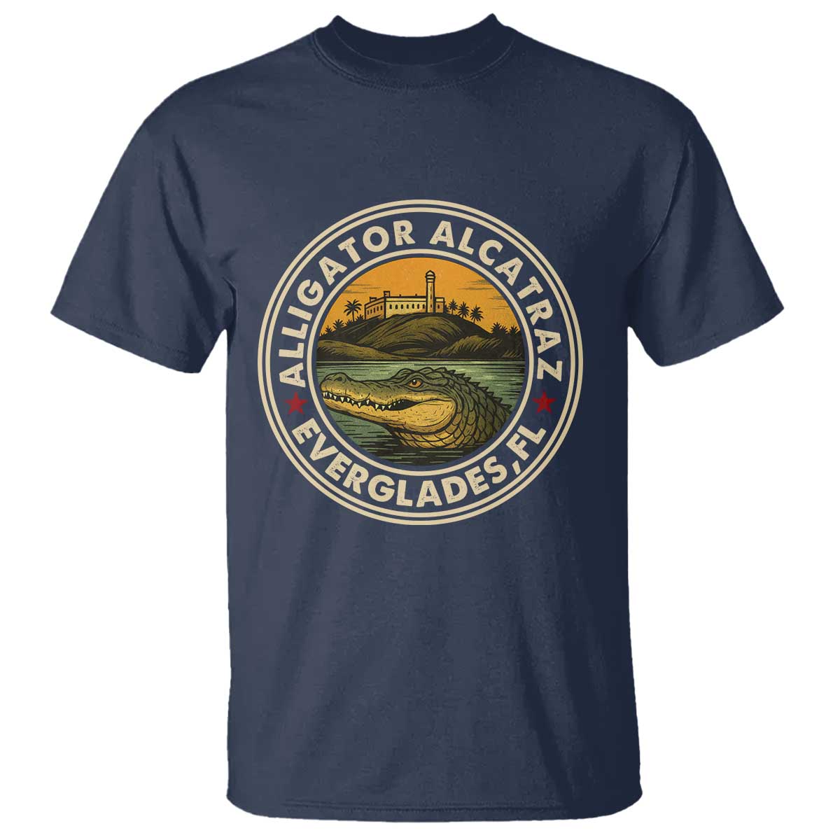 Alligator Alcatraz Everglades Florida T Shirt Vintage Political Satire Retro - Wonder Print Shop