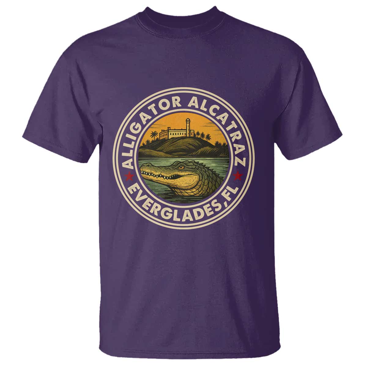 Alligator Alcatraz Everglades Florida T Shirt Vintage Political Satire Retro - Wonder Print Shop