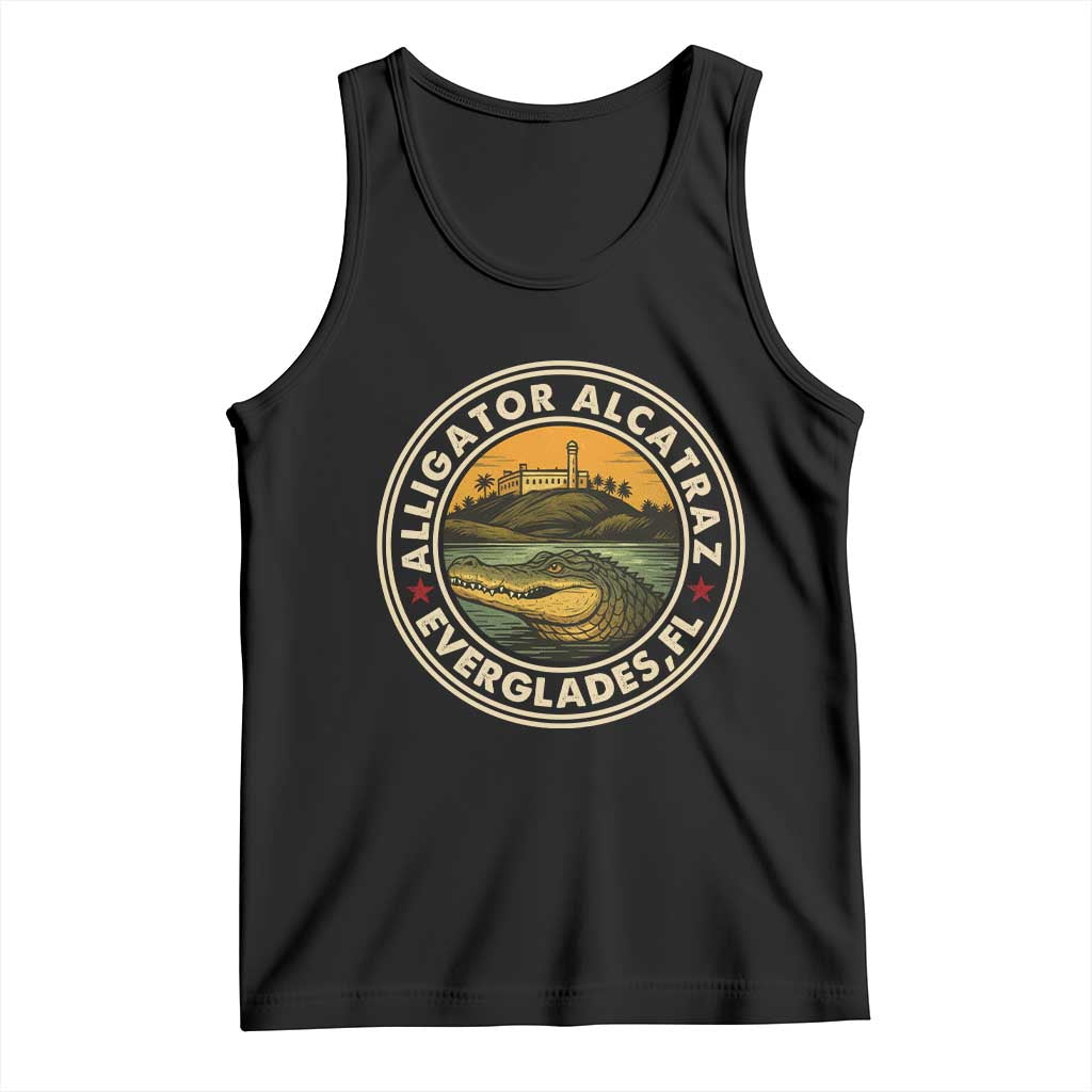 Alligator Alcatraz Everglades Florida Tank Top Vintage Political Satire Retro - Wonder Print Shop