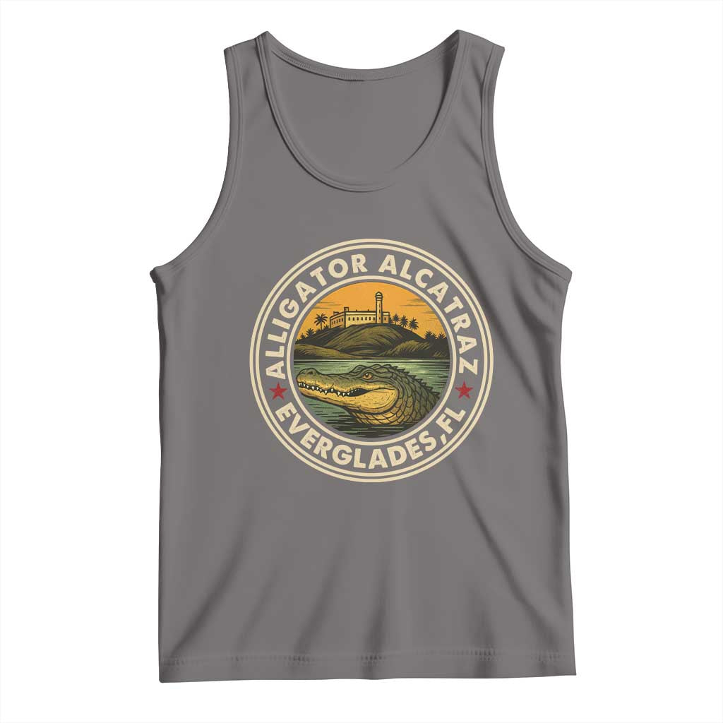 Alligator Alcatraz Everglades Florida Tank Top Vintage Political Satire Retro - Wonder Print Shop