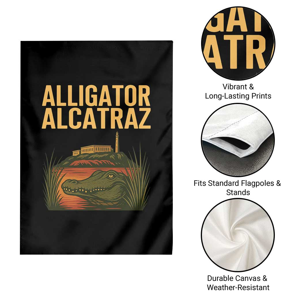 Alligator Alcatraz Florida Garden Flag Political Swamp Prison Dark Humor - Wonder Print Shop