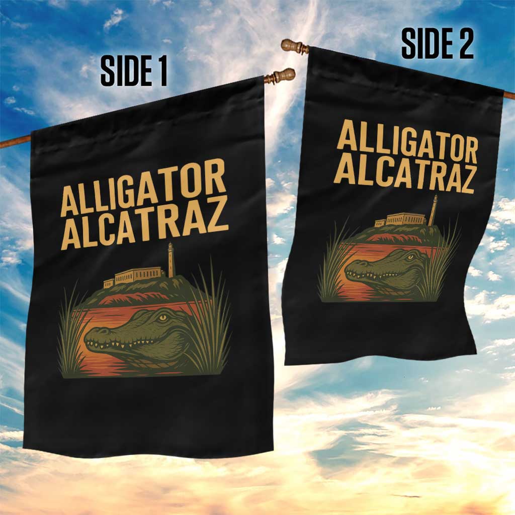 Alligator Alcatraz Florida Garden Flag Political Swamp Prison Dark Humor - Wonder Print Shop