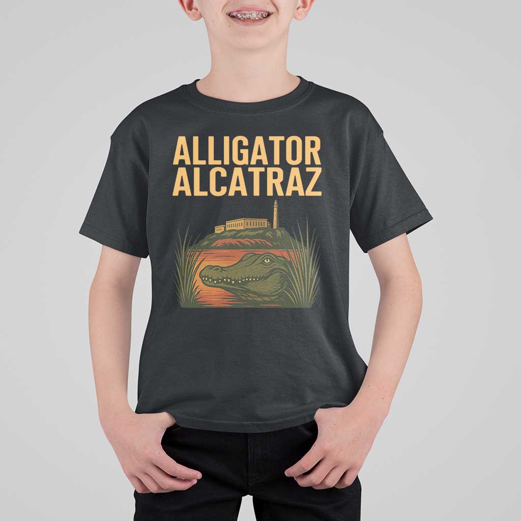 Alligator Alcatraz Florida T Shirt For Kid Political Swamp Prison Dark Humor - Wonder Print Shop