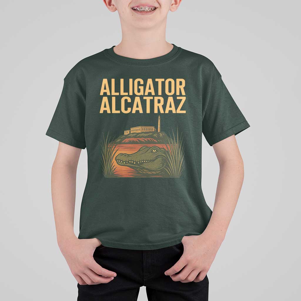 Alligator Alcatraz Florida T Shirt For Kid Political Swamp Prison Dark Humor - Wonder Print Shop