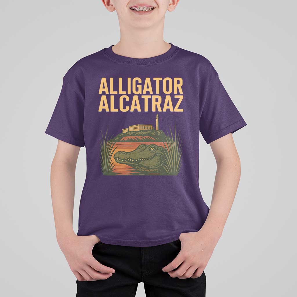 Alligator Alcatraz Florida T Shirt For Kid Political Swamp Prison Dark Humor - Wonder Print Shop