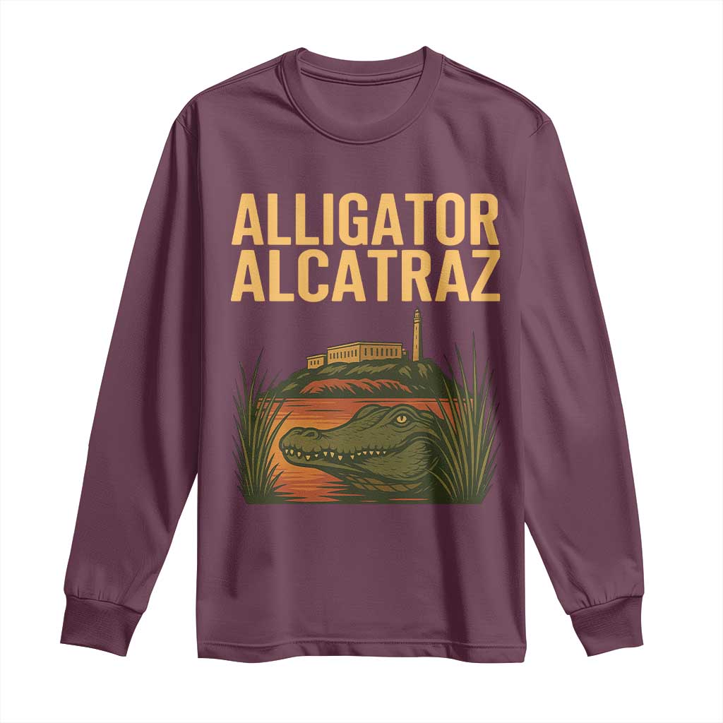 Alligator Alcatraz Florida Long Sleeve Shirt Political Swamp Prison Dark Humor - Wonder Print Shop
