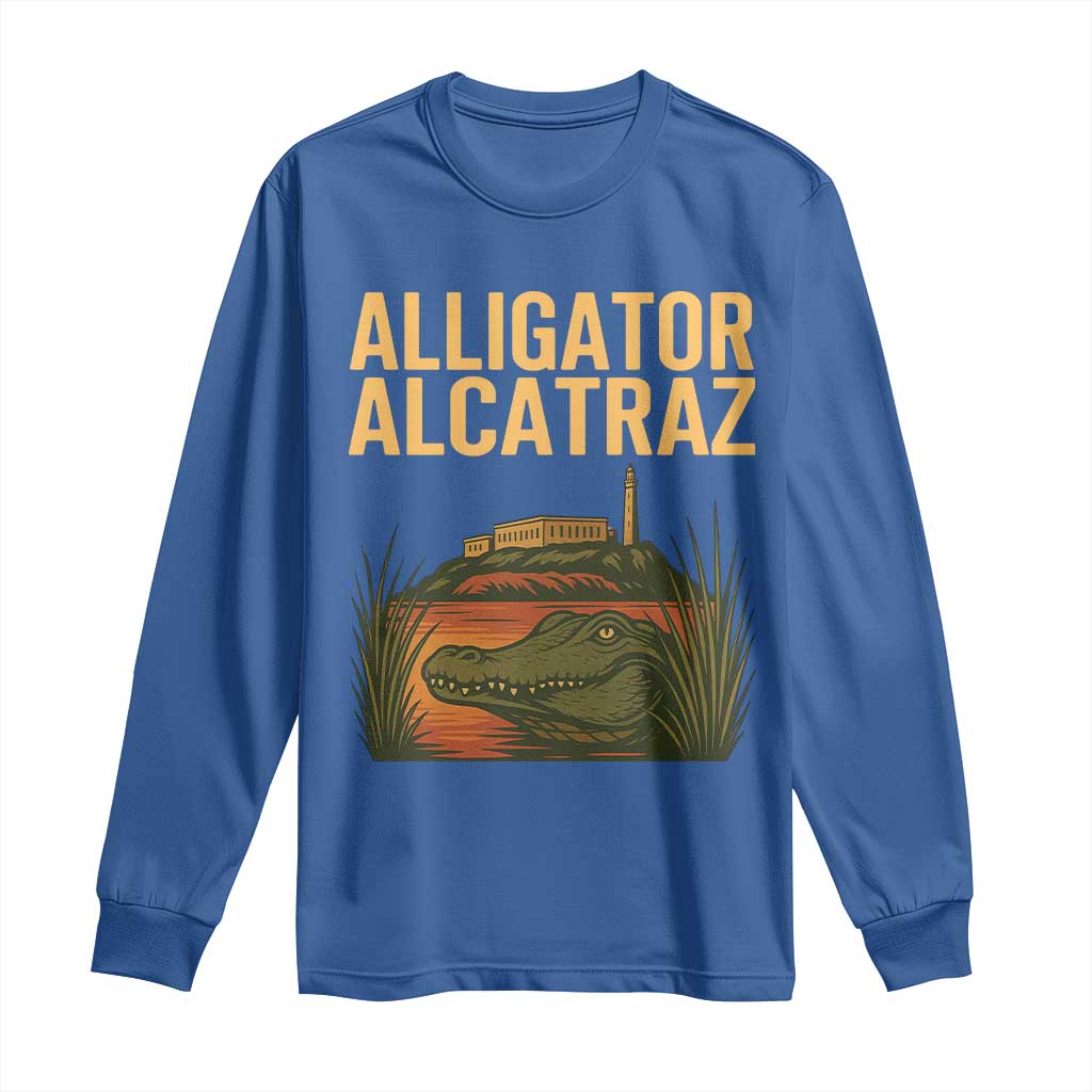 Alligator Alcatraz Florida Long Sleeve Shirt Political Swamp Prison Dark Humor - Wonder Print Shop