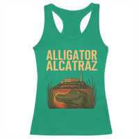 Alligator Alcatraz Florida Racerback Tank Top Political Swamp Prison Dark Humor - Wonder Print Shop