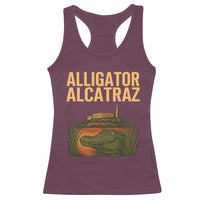 Alligator Alcatraz Florida Racerback Tank Top Political Swamp Prison Dark Humor - Wonder Print Shop