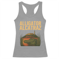 Alligator Alcatraz Florida Racerback Tank Top Political Swamp Prison Dark Humor - Wonder Print Shop