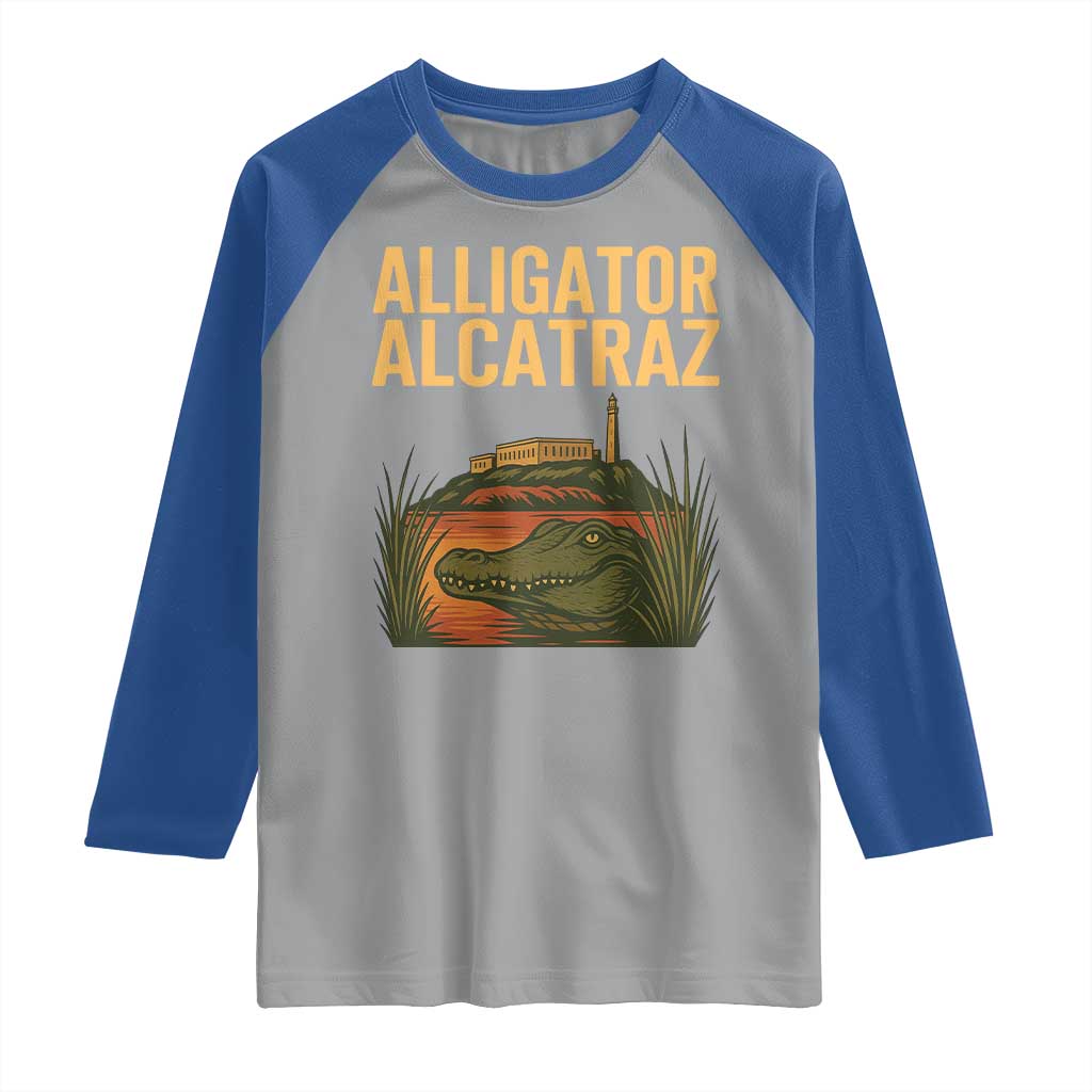 Alligator Alcatraz Florida Raglan Shirt Political Swamp Prison Dark Humor - Wonder Print Shop