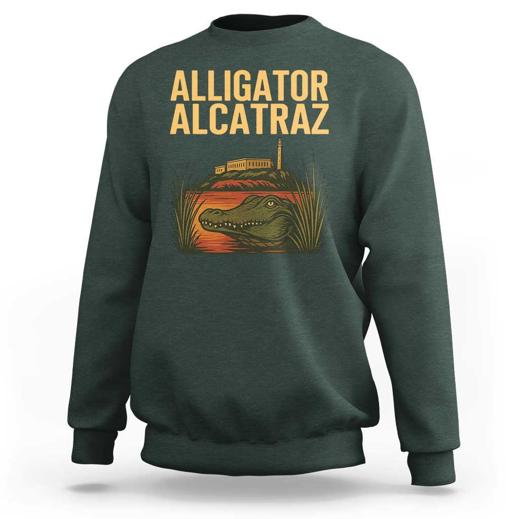 Alligator Alcatraz Florida Sweatshirt Political Swamp Prison Dark Humor - Wonder Print Shop