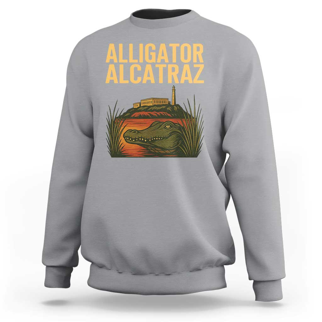 Alligator Alcatraz Florida Sweatshirt Political Swamp Prison Dark Humor - Wonder Print Shop