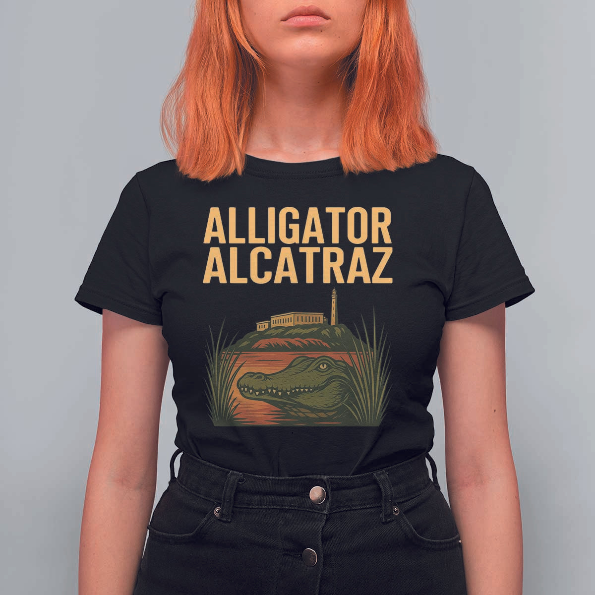 Alligator Alcatraz Florida T Shirt For Women Political Swamp Prison Dark Humor - Wonder Print Shop