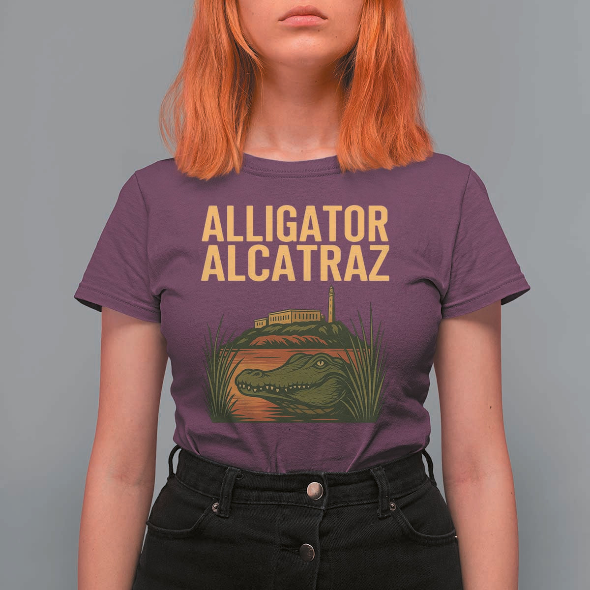 Alligator Alcatraz Florida T Shirt For Women Political Swamp Prison Dark Humor - Wonder Print Shop