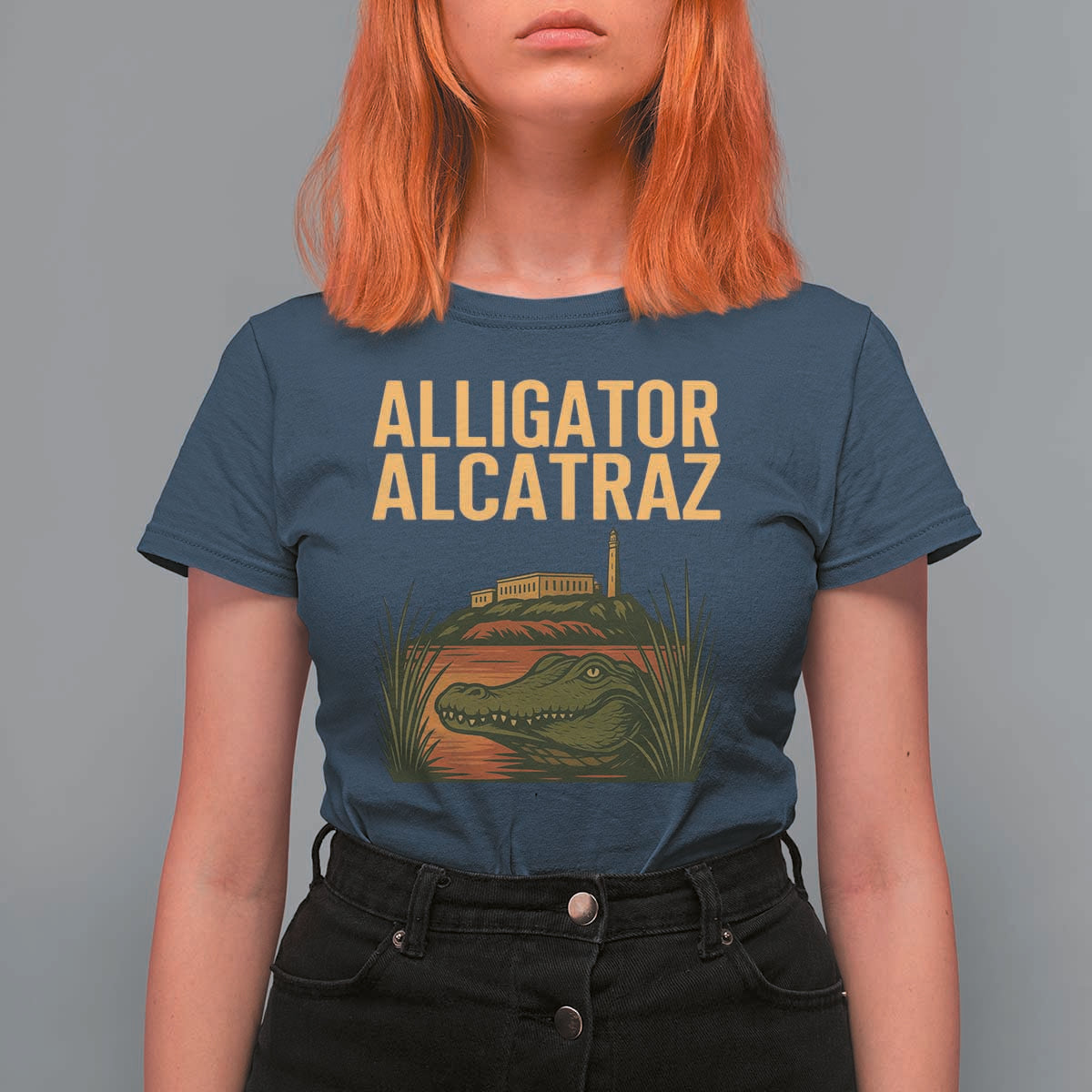Alligator Alcatraz Florida T Shirt For Women Political Swamp Prison Dark Humor - Wonder Print Shop