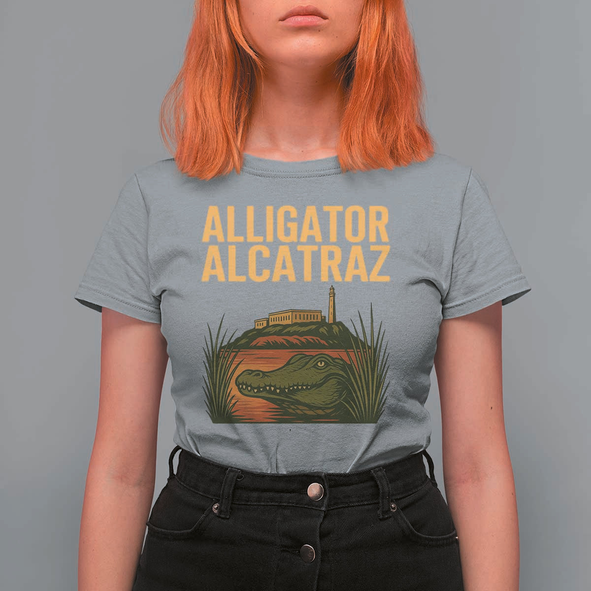 Alligator Alcatraz Florida T Shirt For Women Political Swamp Prison Dark Humor - Wonder Print Shop