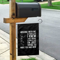 Funny Skeleton Sarcastic Garden Flag Arguing With Me Is Pointless Smartmouths - Wonder Print Shop