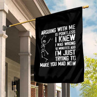 Funny Skeleton Sarcastic Garden Flag Arguing With Me Is Pointless Smartmouths - Wonder Print Shop