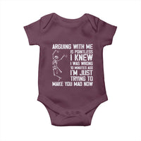 Funny Skeleton Sarcastic Baby Onesie Arguing With Me Is Pointless Smartmouths - Wonder Print Shop