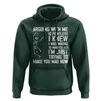 Funny Skeleton Sarcastic Hoodie Arguing With Me Is Pointless Smartmouths - Wonder Print Shop